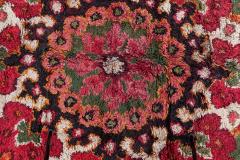 Authentic 19th Century French Green Red fragment Rug - 3876155