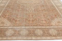 Authentic 19th Century Indian Amritsar Beige Brown Handmade Wool Rug - 2461228