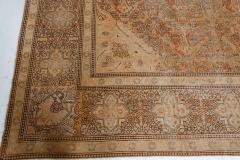 Authentic 19th Century Indian Amritsar Beige Brown Handmade Wool Rug - 2461229