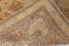 Authentic 19th Century Indian Amritsar Beige Brown Handmade Wool Rug - 2461231