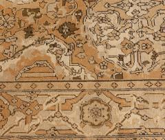 Authentic 19th Century Indian Amritsar Brown and Beige Handwoven Wool Rug - 2461210