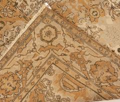 Authentic 19th Century Indian Amritsar Brown and Beige Handwoven Wool Rug - 2461212