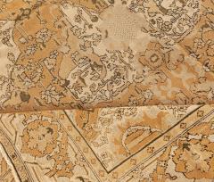 Authentic 19th Century Indian Amritsar Brown and Beige Handwoven Wool Rug - 2461213