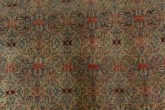 Authentic 19th Century Persian Senneh Botanic Blue Red Beige Handmade Wool Rug - 2461993