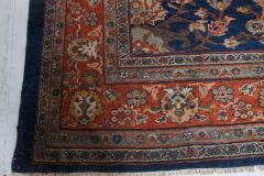 Authentic 19th Century Persian Sultanabad Blue Red Hand Knotted Wool Rug - 2462124