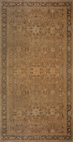 Authentic 19th Century Persian Sultanabad Orange Brown Handmade Wool Rug - 2465282