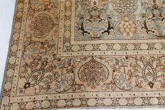 Authentic 19th Century Persian Tabriz Beige Blue Brown Wool Carpet - 2462055