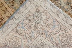 Authentic 19th Century Persian Tabriz Beige Blue Brown Wool Carpet - 2462058