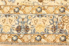 Authentic 19th Century Persian Tabriz Beige Blue Handmade Wool Carpet - 2465129