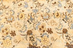 Authentic 19th Century Persian Tabriz Beige Blue Handmade Wool Carpet - 2465130