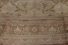Authentic 19th Century Persian Tabriz Botanic Beige Brown Carpet - 2464743