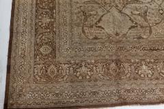Authentic 19th Century Persian Tabriz Botanic Beige Brown Carpet - 2464746