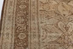 Authentic 19th Century Persian Tabriz Botanic Beige Brown Carpet - 2464747