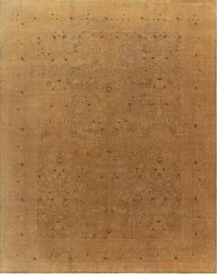 Authentic 19th Century Persian Tabriz Botanic Brown Hand Knotted Wool Rug - 2461760