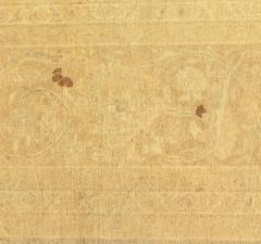 Authentic 19th Century Persian Tabriz Botanic Brown Hand Knotted Wool Rug - 2461761