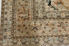 Authentic 19th Century Persian Tabriz Botanic Handwoven Wool Rug - 2461997