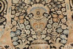 Authentic 19th Century Persian Tabriz Botanic Handwoven Wool Rug - 2461999
