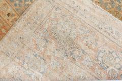 Authentic 19th Century Persian Tabriz Botanic Orange Grey Blue Handmade Carpet - 2465237