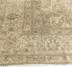 Authentic 19th Century Persian Tabriz Green Brown Botanic Carpet - 2461745