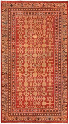 Authentic 19th Century Red Silk Samarkand Khotan Rug - 2460796