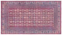 Authentic 19th Century Red Silk Samarkand Khotan Rug - 4008789