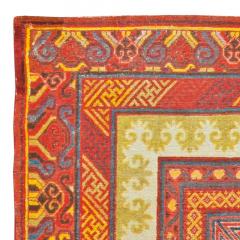 Authentic 19th Century Samarkand Red and Blue Handmade Wool Rug - 2460790