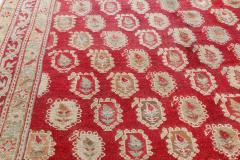 Authentic 19th Century Turkish Oushak Red Handwoven Wool Carpet - 2464541