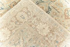 Authentic Early 20th Century Persian Tabriz Beige Brown Green Handmade Wool Rug - 2453535