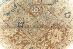 Authentic Early 20th Century Persian Tabriz Beige Brown Green Handmade Wool Rug - 2453536