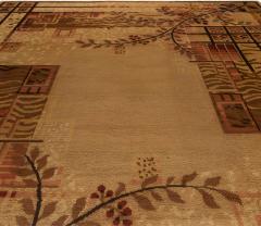 Authentic French Art Deco Brown Handwoven Wool Rug - 2455746