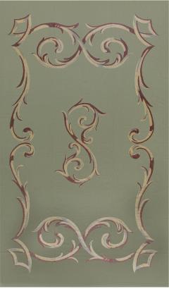 Authentic French Aubusson Mint Green Wool Rug - 2455193