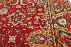 Authentic Indian Agra Bold Red Handmade Wool Carpet - 2461236
