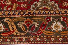 Authentic Indian Agra Bold Red Handmade Wool Carpet - 2461237