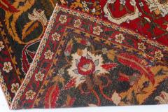 Authentic Indian Agra Bold Red Handmade Wool Carpet - 2461239