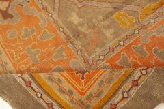 Authentic Irish Donegal Handmade Wool Rug in Beige Gray Green and Orange - 2450295