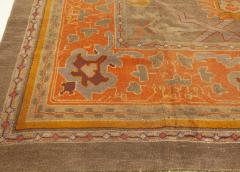Authentic Irish Donegal Handmade Wool Rug in Beige Gray Green and Orange - 2450297