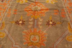 Authentic Irish Donegal Handmade Wool Rug in Beige Gray Green and Orange - 2450300