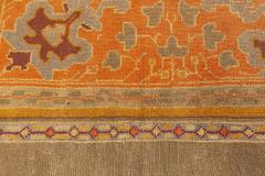 Authentic Irish Donegal Handmade Wool Rug in Beige Gray Green and Orange - 2450302