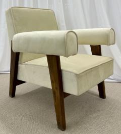 Authentic Pair of Pierre Jeanneret Upholstered Bridge Chairs Mid Century Modern - 2918738