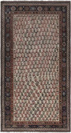 Authentic Persian Afshar Rug in Blue Brown Green Red White - 2454275