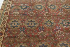 Authentic Persian Bakshaish Beige Blue Brown Red Handmade Wool Rug - 2447136