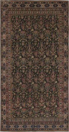 Authentic Persian Kirman Botanic Pink Blue Beige Handmade Wool Carpet - 2460724