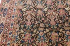 Authentic Persian Kirman Botanic Pink Blue Beige Handmade Wool Carpet - 2460728