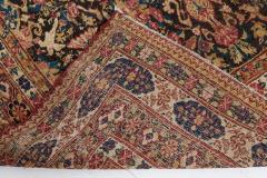 Authentic Persian Kirman Botanic Pink Blue Beige Handmade Wool Carpet - 2460729