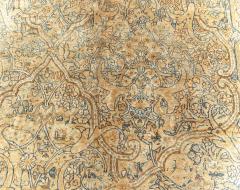 Authentic Persian Kirman Yellow Green Blue Handmade Wool Rug - 2453398