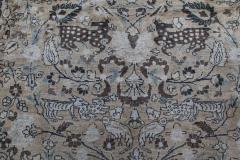 Authentic Persian Meshad Animal Botanic Design Handmade Wool Rug - 2447191