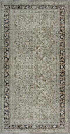 Authentic Persian Meshad Botanic Green Handmade Wool Rug - 2454122