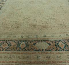 Authentic Persian Meshad Botanic Green Handmade Wool Rug - 2454124