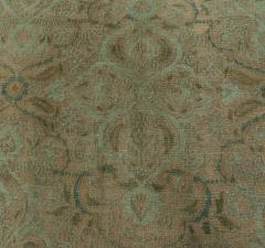 Authentic Persian Meshad Botanic Green Handmade Wool Rug - 2454127