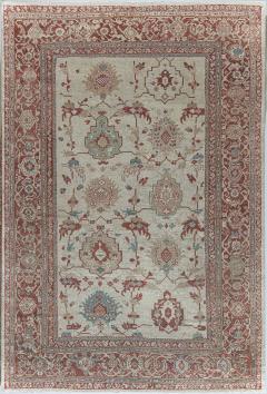 Authentic Persian Sultanabad Rug in Beige Brown Green Red - 2454340